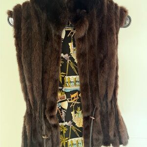 Elegant Brown Fur Vest